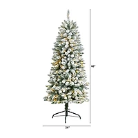 Nearly Natural 5 Foot Flocked Fir Christmas Tree