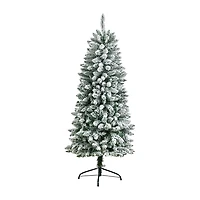Nearly Natural 5 Foot Flocked Fir Christmas Tree