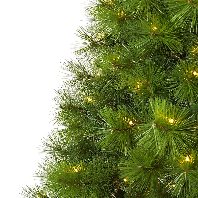 Nearly Natural 6 Foot Pre-Lit Pine Christmas Tree