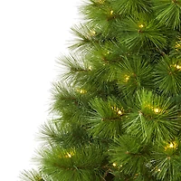 Nearly Natural 6 Foot Pre-Lit Pine Christmas Tree