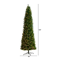 Nearly Natural 11 Foot Pre-Lit Pine Christmas Tree