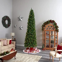 Nearly Natural 11 Foot Pre-Lit Pine Christmas Tree