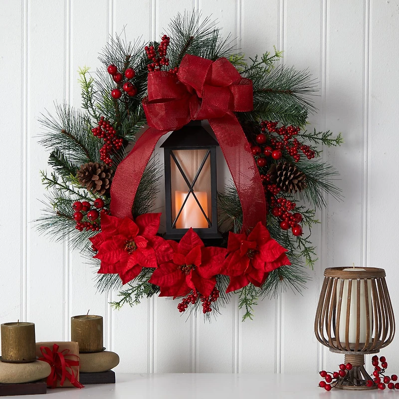 Nearly Natural Pre-Lit Wreath