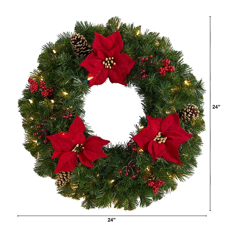Nearly Natural Pre-Lit Wreath