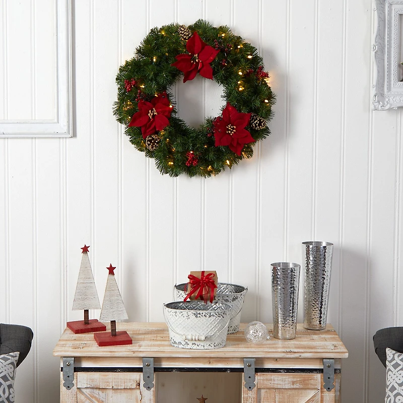 Nearly Natural Pre-Lit Wreath