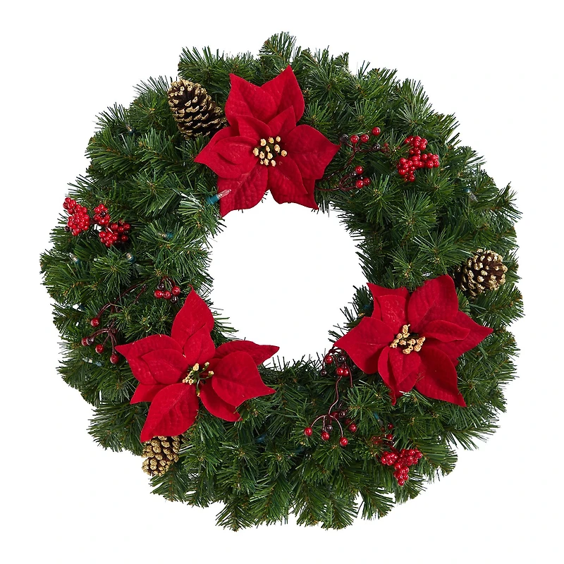 Nearly Natural Pre-Lit Wreath
