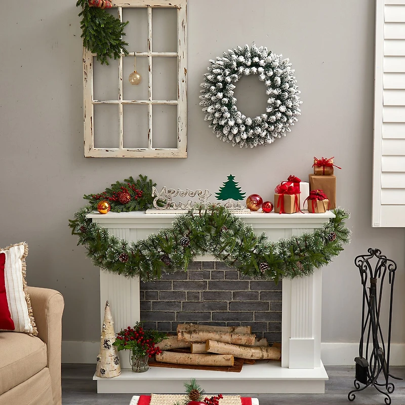Nearly Natural Pre-Lit Wreath