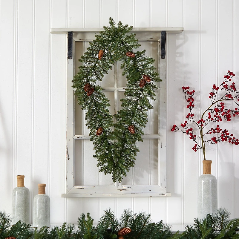 Nearly Natural Pre-Lit Wreath