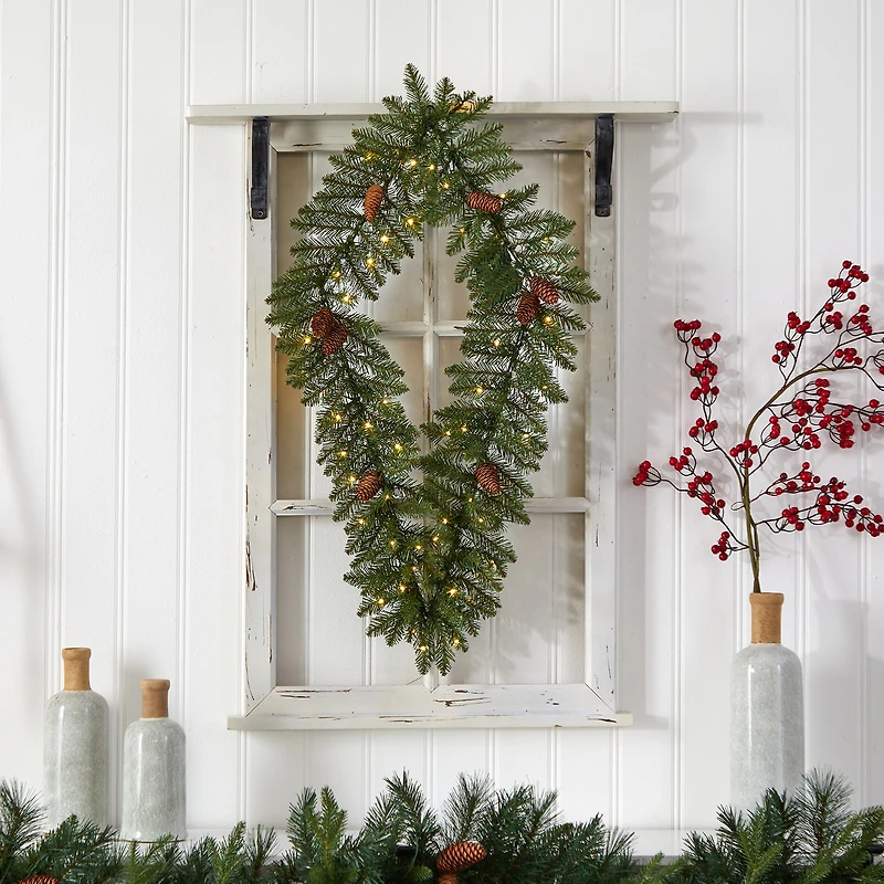 Nearly Natural Pre-Lit Wreath