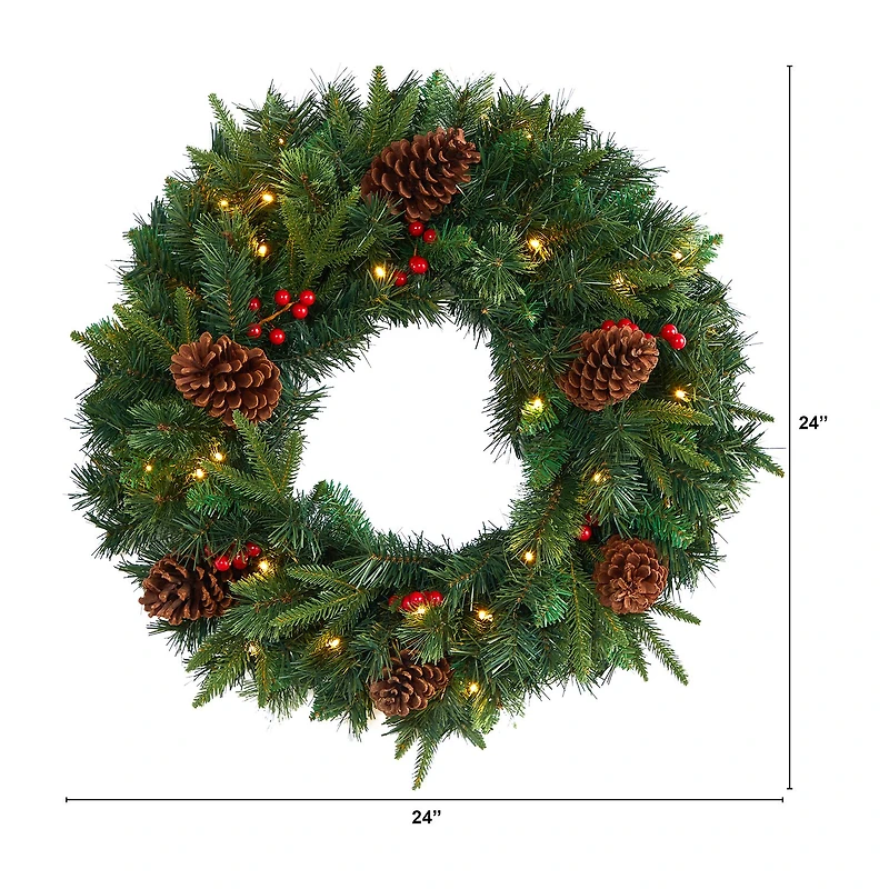 Nearly Natural Pre-Lit Wreath