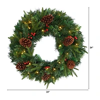 Nearly Natural Pre-Lit Wreath