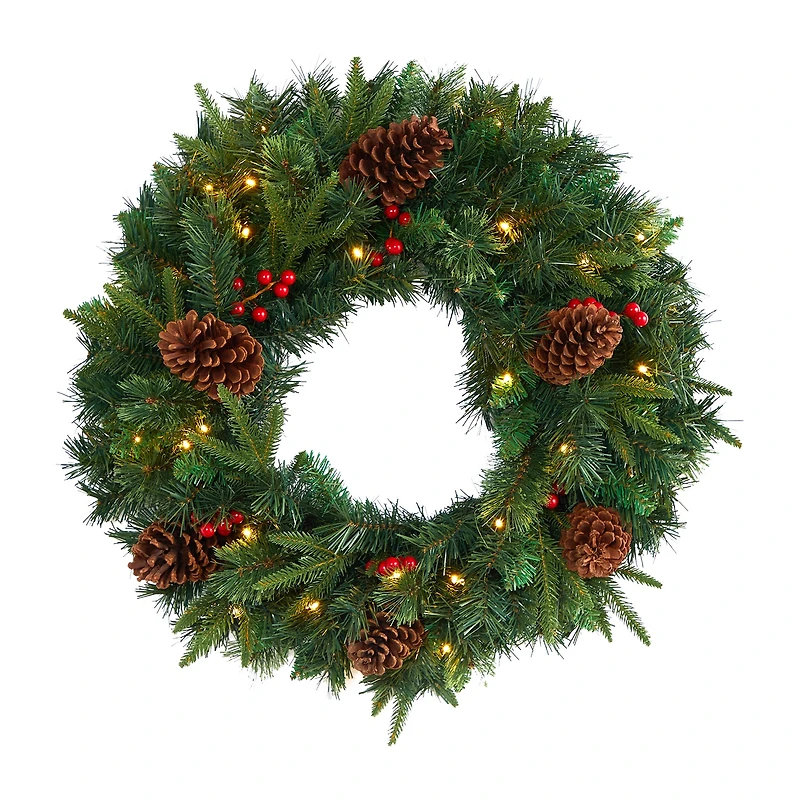 Nearly Natural Pre-Lit Wreath