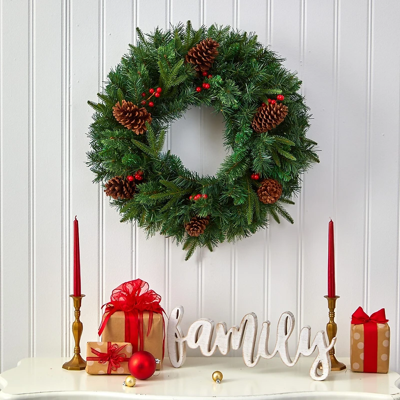 Nearly Natural Pre-Lit Wreath