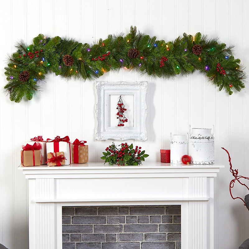 Nearly Natural Pre-Lit Indoor Garland