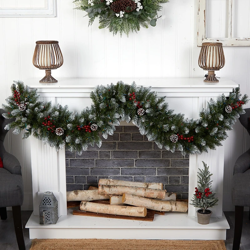 Nearly Natural Pre-Lit Indoor Garland