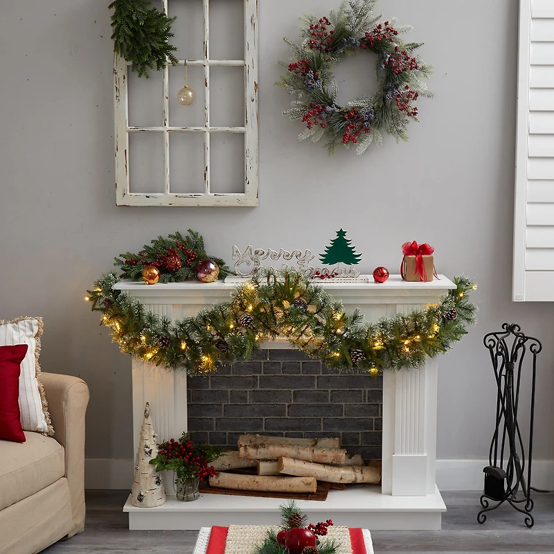 Nearly Natural Pre-Lit Indoor Garland