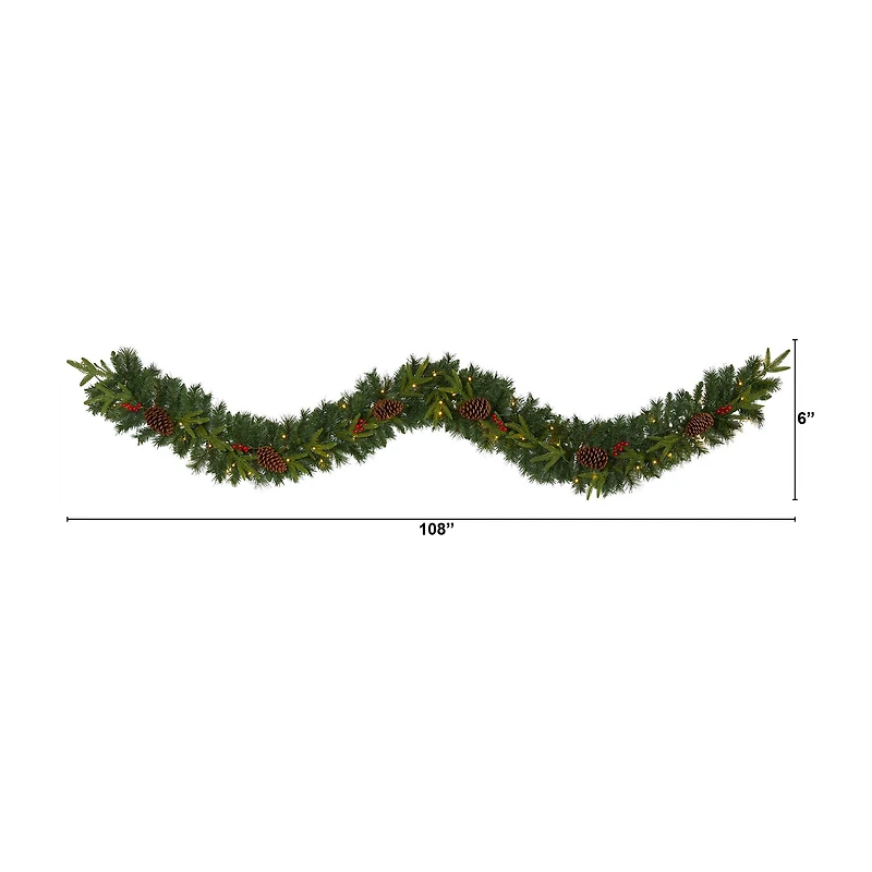 Nearly Natural Pre-Lit Indoor Garland