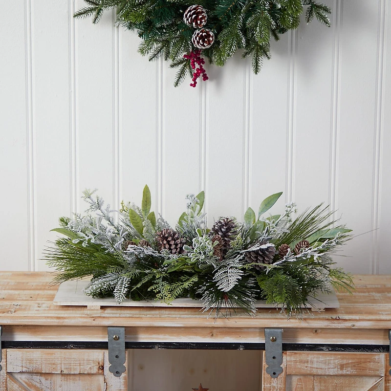 Nearly Natural Evergreen Pinecone Tabletop Decor