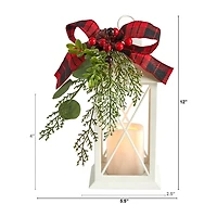 Nearly Natural Berry Pine Lighted Christmas Tabletop Decor