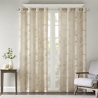 Madison Park Kauna Palm Leaf Grommet Top Sheer Single Curtain Panel