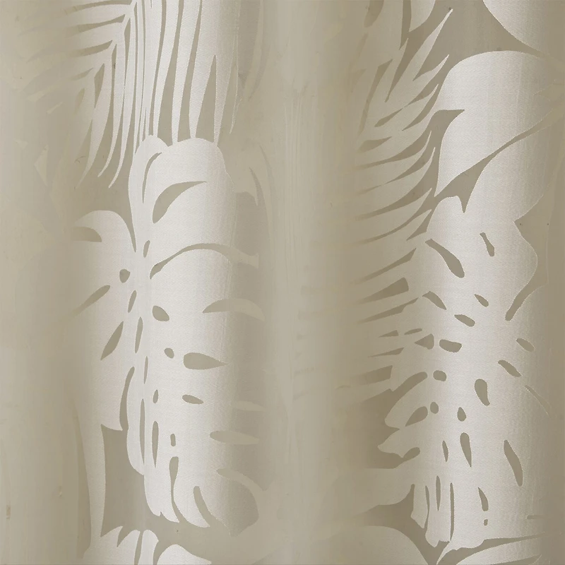 Madison Park Kauna Palm Leaf Grommet Top Sheer Single Curtain Panel