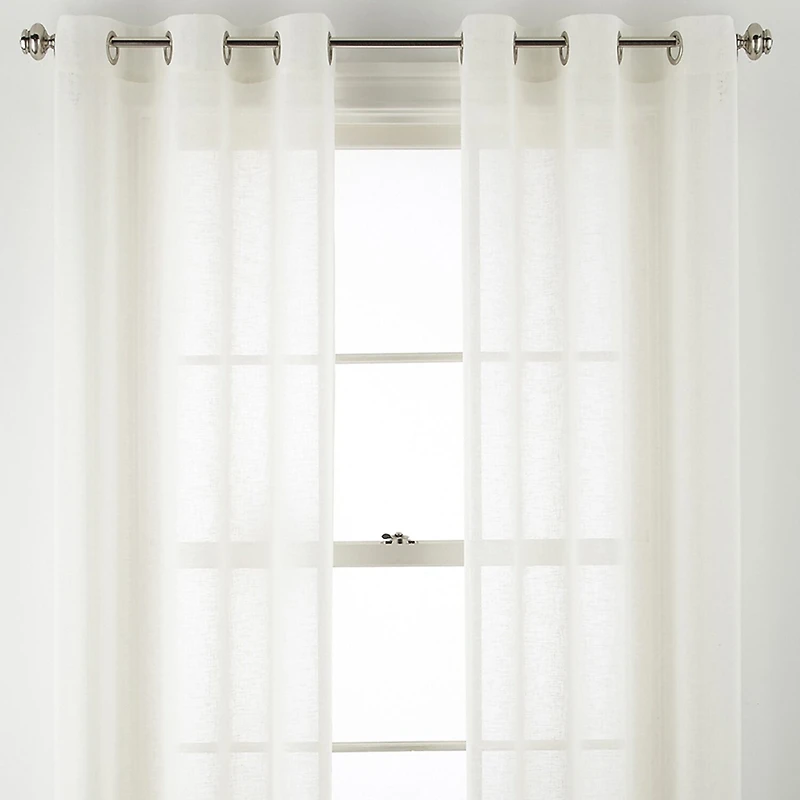 Distant Lands Fiji Solid Grommet Top Sheer Single Curtain Panel