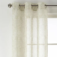 Distant Lands Fiji Printed Grommet Top Sheer Single Curtain Panel