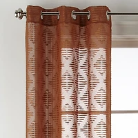 Distant Lands Diamond Clip Grommet Top Sheer Single Curtain Panel