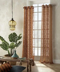 Distant Lands Diamond Clip Grommet Top Sheer Single Curtain Panel