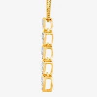 Womens 1/4 CT. T.W. Lab Grown White Diamond 14K Gold Over Silver Heart 18 Inch Pendant Necklace