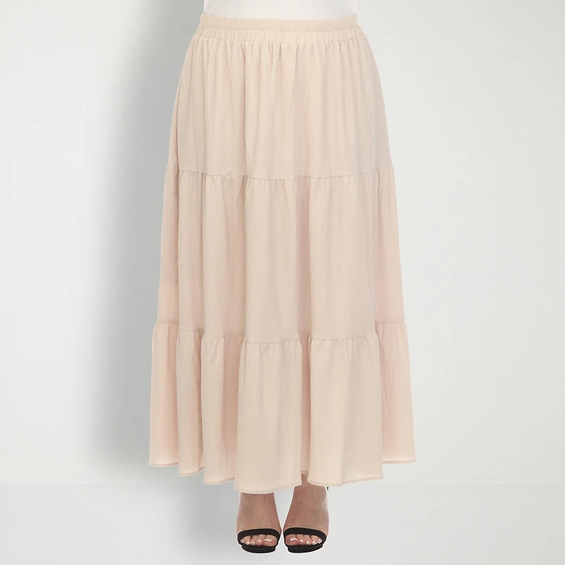 White Mark Womens Plus Maxi Skirt