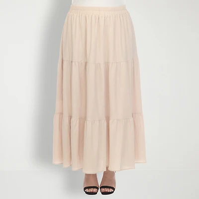 White Mark Womens Plus Maxi Skirt