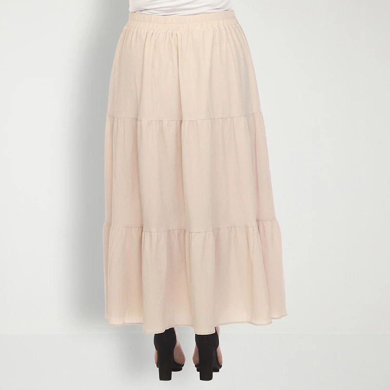 White Mark Womens Plus Maxi Skirt