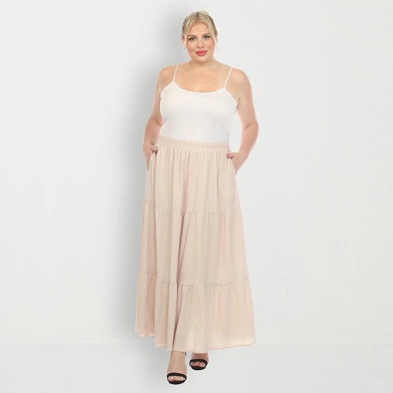 White Mark Womens Plus Maxi Skirt