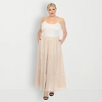White Mark Womens Plus Maxi Skirt