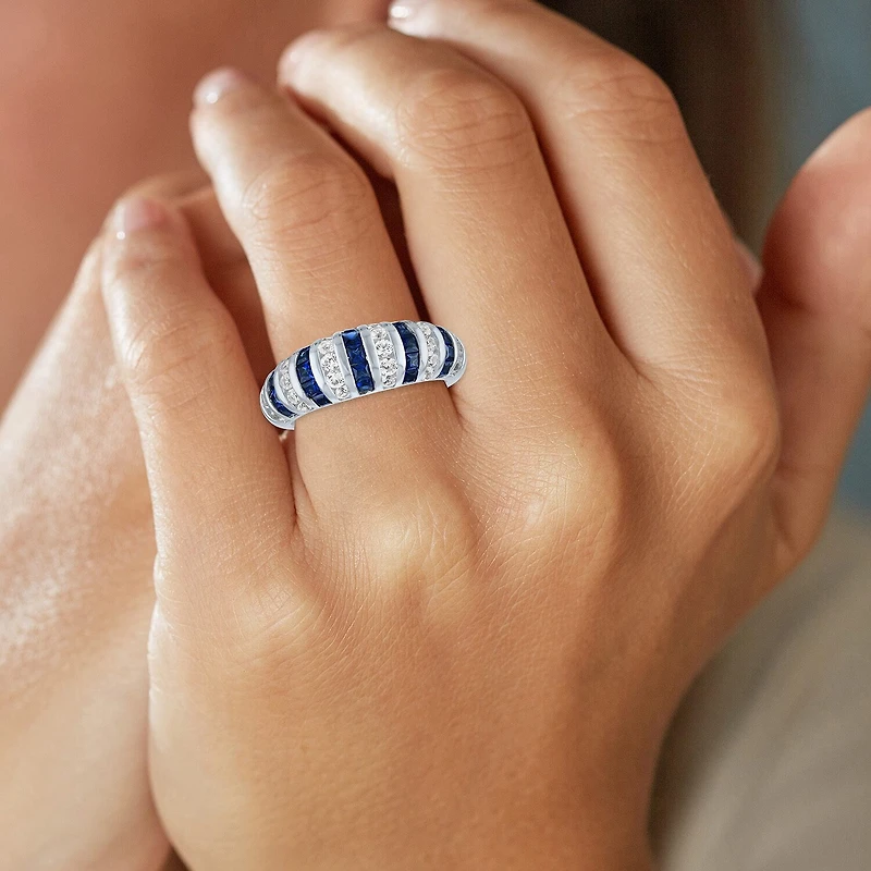 Womens Gemstone Sterling Silver Cocktail Ring