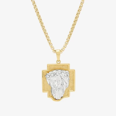 Jesus Christ Mens 18K Gold Over Silver 22 Inch Pendant Necklace