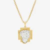 Jesus Christ Mens 18K Gold Over Silver 22 Inch Pendant Necklace