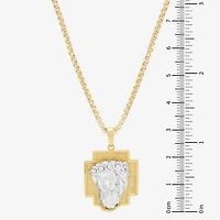 Jesus Christ Mens 18K Gold Over Silver 22 Inch Pendant Necklace