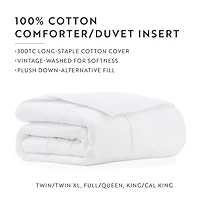 Casual Comfort 100% Cotton Down Alternative Comforter and Duvet Insert