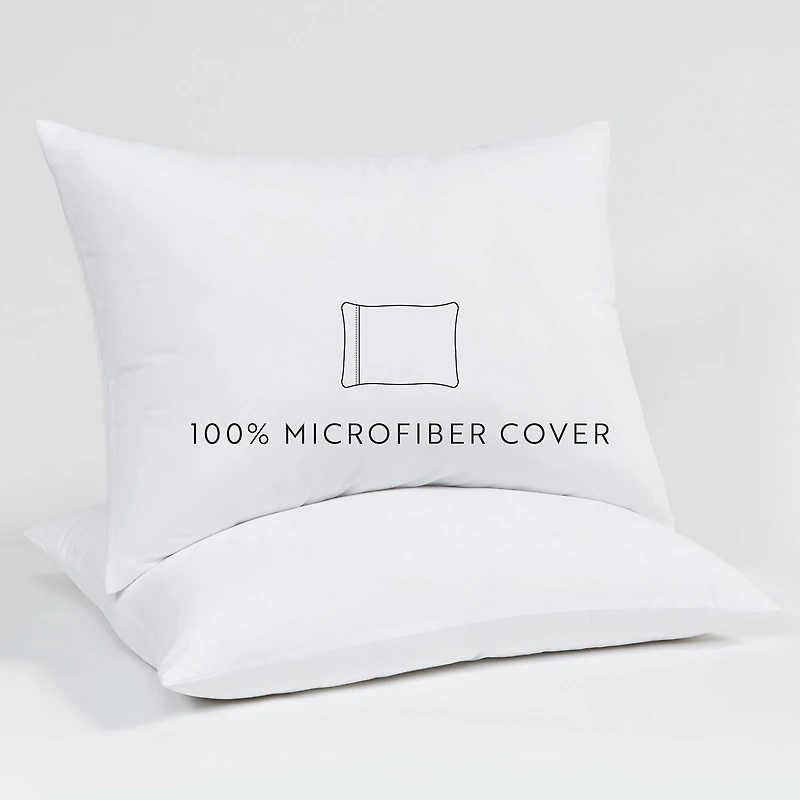 Casual Comfort Down Alternative 2 Pack Soft Density Bed Pillow
