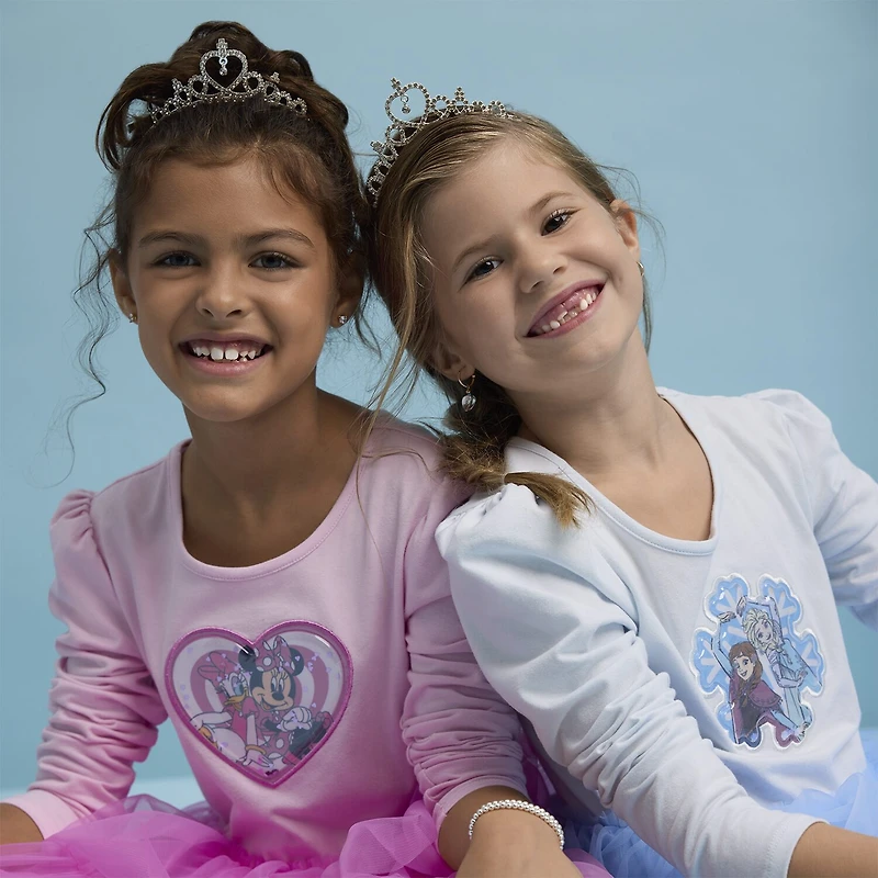 Disney Collection Little & Big Kid Girls Long Sleeve Daisy Duck Minnie Mouse Tutu Dress