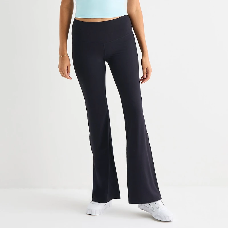 Arizona Womens Mid Rise 30 1/2" Active Flare Juniors Full Length Leggings