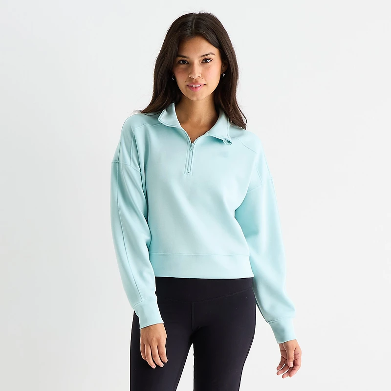 Arizona Womens Juniors Long Sleeve Quarter-Zip Pullover