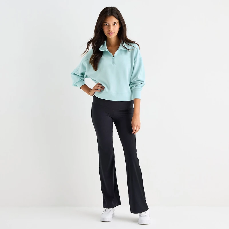 Arizona Womens Juniors Long Sleeve Quarter-Zip Pullover