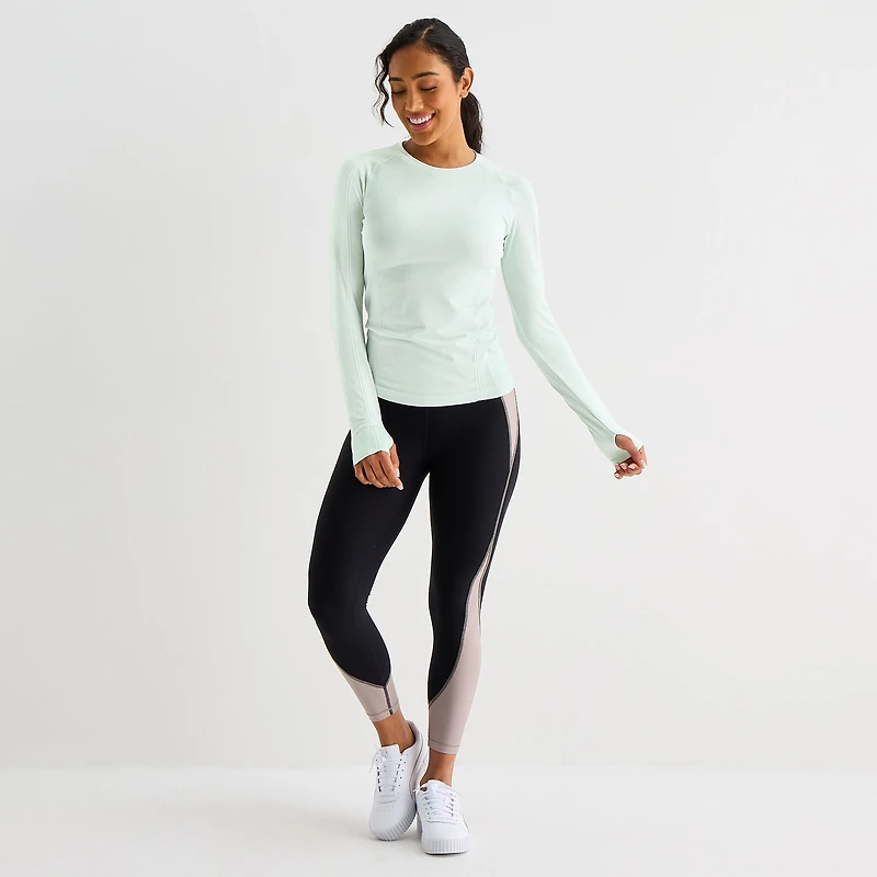 Xersion Womens Crew Neck Long Sleeve Active T-Shirt
