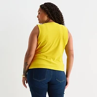 Bold Elements Womens Plus Cowl Neck Sleeveless Blouse