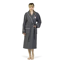Linum Home Textiles Embroidered Snowman Waffle Terry Bathrobe Unisex Adult Long Sleeve Length Robe