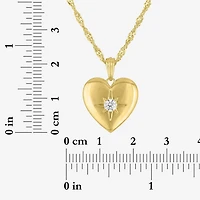 Diamond Addiction G-H / Si2-I1 Womens 1/7 CT. T.W. Lab Grown White Diamond 14K Gold Over Silver Heart 18 Inch Pendant Necklace