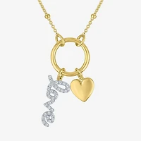 Diamond Addiction (G-H / Si2-I1) Womens 1/10 CT. T.W. Lab Grown White Diamond 14K Gold Over Silver Inch Pendant Necklace